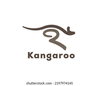 línea abstracta ejecutar salto símbolo de kangaroo diseño de plantilla inspiración de ilustración