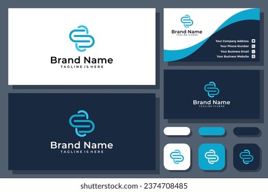 abstract line S letter vector logo