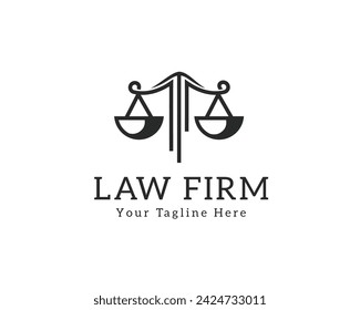 línea abstracta escala justicia logo icono símbolo diseño plantilla ilustración inspiración