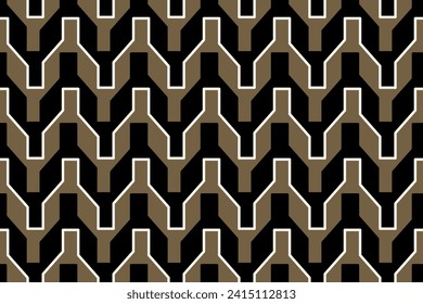 Resumen de línea sin costuras de fondo elegante en todo el patrón de chevron tela étnica minimalista impresión estilo gráfico colorido adorno de arenque de color. Diseño textil de repetición casual, negro, dorado