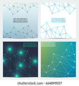 Abstract line. Set of backgrounds from lines. Concept of science, chemistry, biology, medicine, technology.