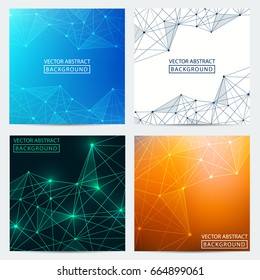 Abstract line. Set of backgrounds from lines. Concept of science, chemistry, biology, medicine, technology.