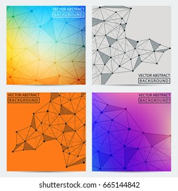 Abstract line. Set of backgrounds from lines. Concept of the science, chemistry, biology, medicine, technology.