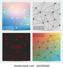 Abstract line. Set of backgrounds from lines. Concept of the science, chemistry, biology, medicine, technology.
