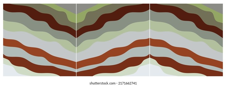 abstract line set colorfull background and wall art vector