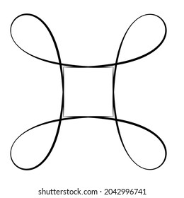 Abstract line shape. Creative motif, mandala design element
