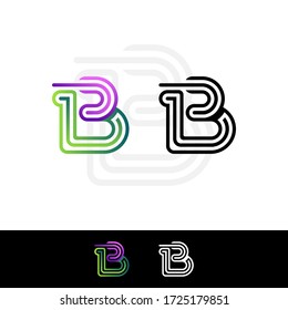 Abstract Line Shape Design. B Line Abstract Logo.