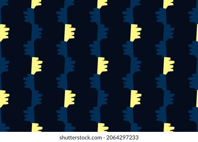 Abstract line shape face geo motif pattern flat style linear layout continuous background. Variegated zig zag stripes modern fabric design. Textile swatch ladies dress, man shirt all over print block