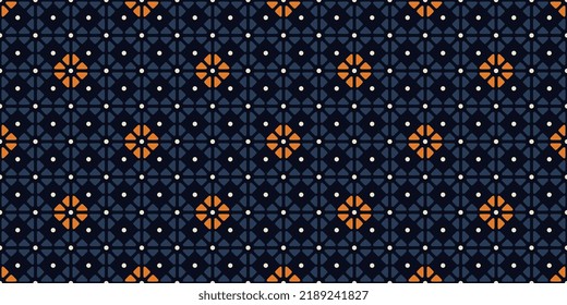 Abstract line shape flowers geometric motif basic pattern continuous background. Oriental style damask floral tile modern lux fabric design textile swatch ladies dress, man shirt all over print block. svg