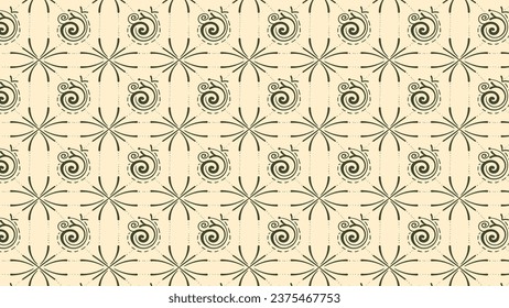 Abstract line shape flowers geometric motif basic pattern. Pastel boho background in minimalist. Suit for presentation, backgrounds, wallpapers, textiles, and fashion for your designs