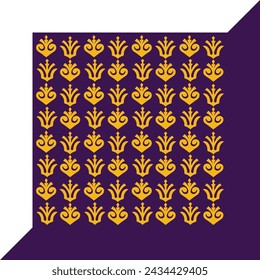 Abstract line shape flowers geometric motif basic pattern continuous background