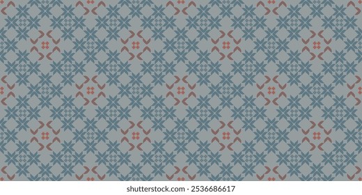 Abstract line shape flowers geometric motif pattern. Oriental style floral tile modern lux fabric design textile swatch man shirt all over print block