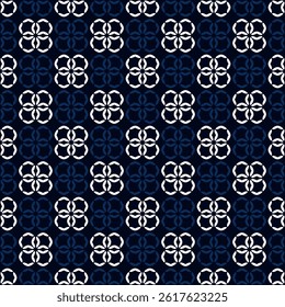 Abstract line shape flowers geometric motif basic pattern continuous background. Oriental style damask floral tile modern lux fabric design textile swatch ladies dress, man shirt all over print block.
