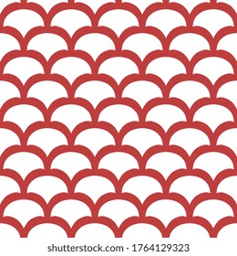 Abstract line shape geometric motif pattern continuous background. Fish scale, fan silhouette modern fabric design textile swatch ladies dress, man shirt all over print block