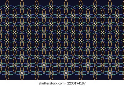 Abstract line shape geometric motif ethnic pattern ornamental background. Modern fabric design textile swatch ladies dress, man shirt all over print block. Digital illustration high resolution image.