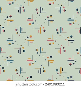 Abstract line shape geometric motif basic pattern continuous background. Oriental style tile modern lux fabric design textile swatch. 