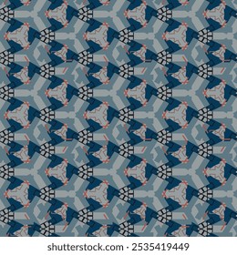 Abstract line shape geometric motif basic pattern continuous background. Oriental style tile modern lux fabric design textile swatch. 