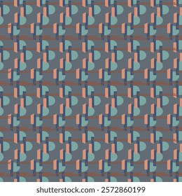 Abstract line shape geometric motif basic pattern continuous background. Oriental style tile modern lux fabric design textile swatch. 