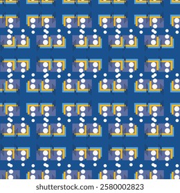 Abstract line shape geometric motif basic pattern continuous background. Oriental style tile modern lux fabric design textile swatch. 