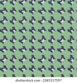 Abstract line shape geometric motif basic pattern continuous background. Oriental style tile modern lux fabric design textile swatch. 
