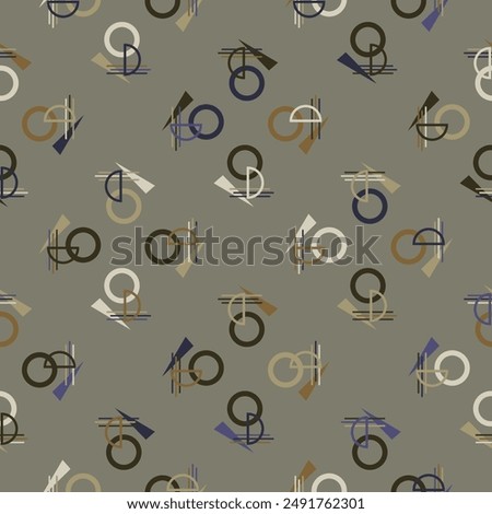 Abstract line shape geometric motif basic pattern continuous background. Oriental style tile modern lux fabric design textile swatch. 