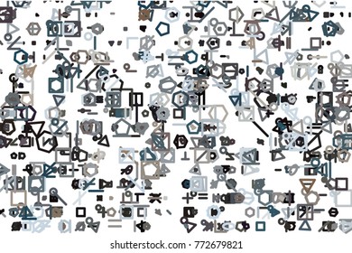 Abstract line or shape illustrations background. Vector isolated on white.