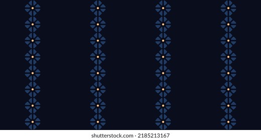 Abstract line shape pattern seamless background vertical stripe motif. Ornate square texture retro style geometric ornament. Modern marine blue fabric design textile swatch ladies dress all over print