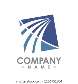 Abstract line shape square logo. 