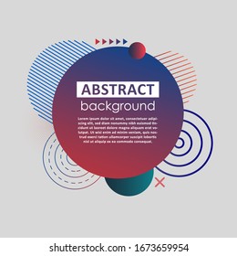Abstract line shapes circles multi color colorful red blue gradient vector background