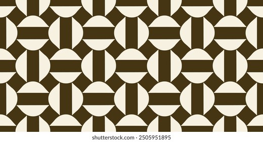 Abstract line shapes common geometric motif twist pattern continuous background half circle texture. Modern japanese style ornament design textile fabric swatch. Easy to recolor all over print block.