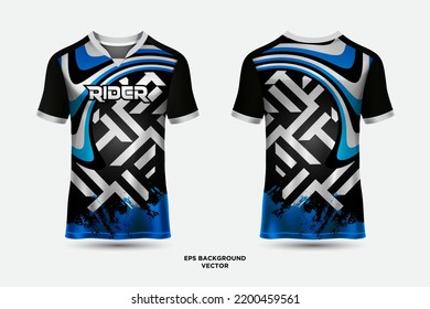 Abstract line and shapes sports jersey design t-shirts suitable for racing, soccer, gaming, motocross, gaming, cycling