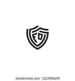 OF abstract line shield concept in high quality professional design that will print well across any print media