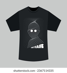 abstrakte Silhouette eines Menschen, die aussieht, Vektorgrafik für schwarzes T-Shirt
