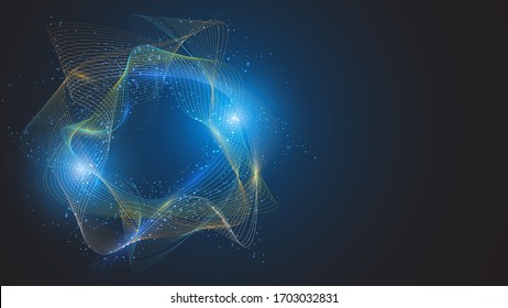 Abstract Line Smooth Circle Round Pattern Modern Tech Innovative Concept Background Eps 10 Vector