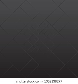 Abstract line square on black background, vector illustration