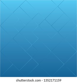 Abstract line square on blue color background, vector illustration