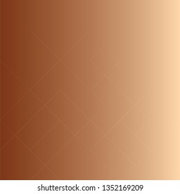 Abstract line square on brown color background, vector illustration