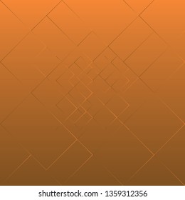 Abstract line square on brown color background, vector illustration