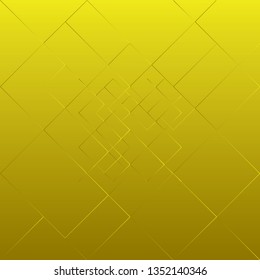 Abstract line square on gold background, vector illustration