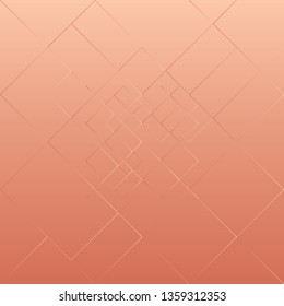 Abstract line square on rose gold color background, vector illustration