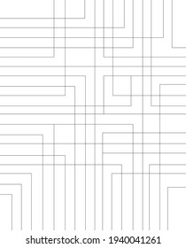 Abstract Line Square Pattern in Black and White