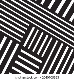  Abstract line stripes,Optical art black, and white striped wavy background. Seamless vector pattern.repeating geometric monochrome illustrationi vector.
