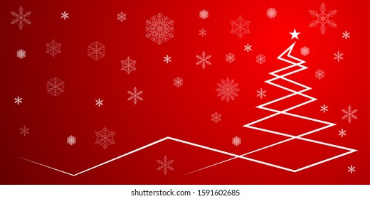 abstract line stroke tree design red background