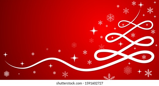 abstract line stroke tree design red background