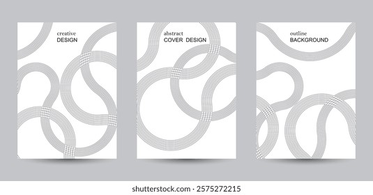 abstract line style flowing concepts technology banner template card design cover background