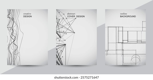 abstract line style technology banner template card design cover background