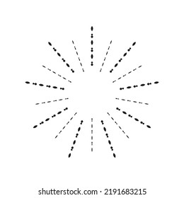 Abstract Line Sunburst. Retro Vintage Style. Vector Illustration