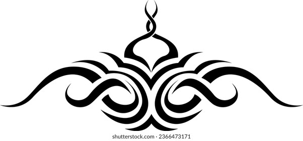 Abstract line tattoo, tattoo illustration, vector on a white background.