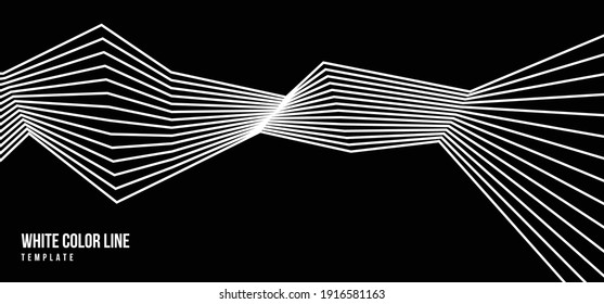 Abstract Line Tech Pattern Of White Style Artwork Template. Design Of Line Decoratiive Artwork Background. Illustration Vector