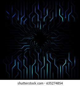 Abstract line technology blue background. 